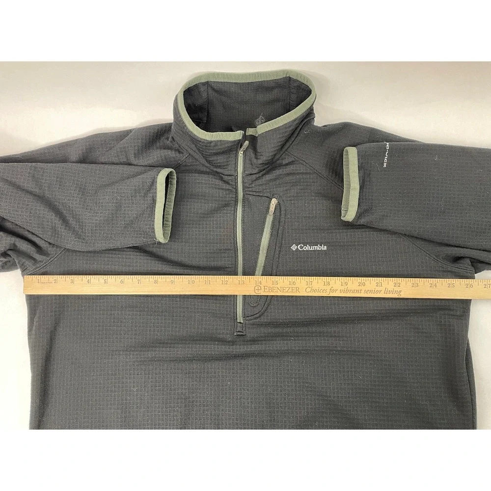 Columbia Sweater Mens 2XL Black Fleece Quarter Zip Omni-Wick Outdoors Casual